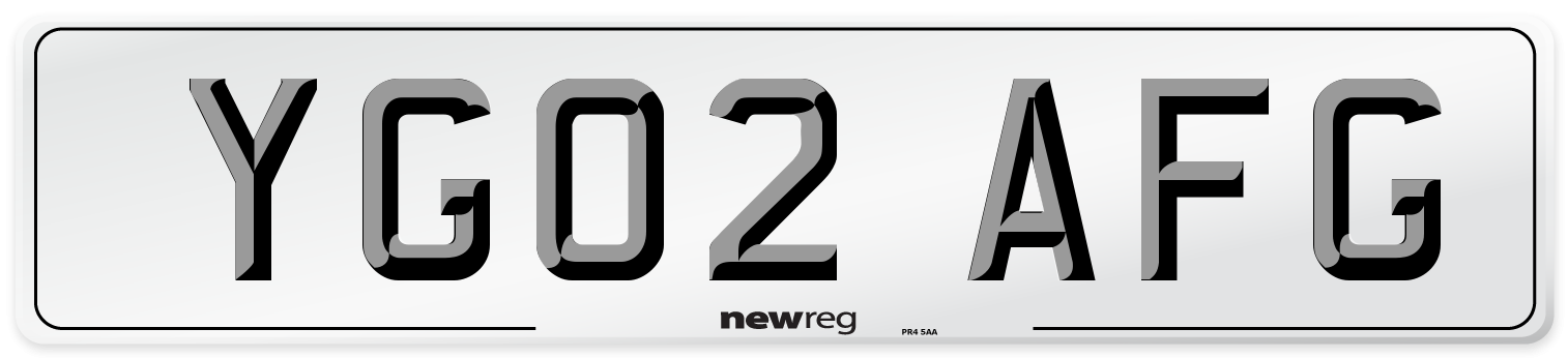 YG02 AFG Number Plate from New Reg